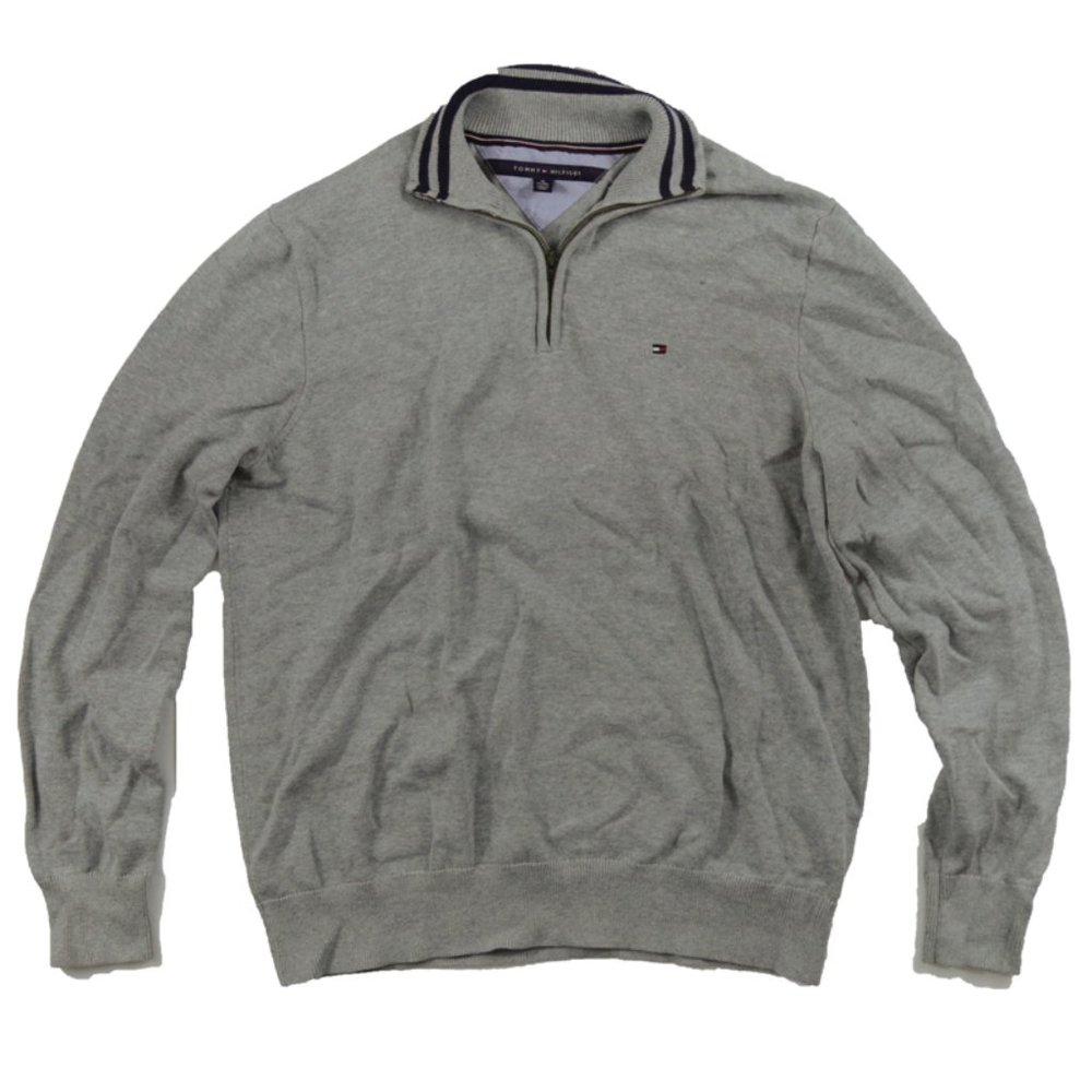 Tommy Hilfiger Gray Polo Quarter Zip Gray Pullover